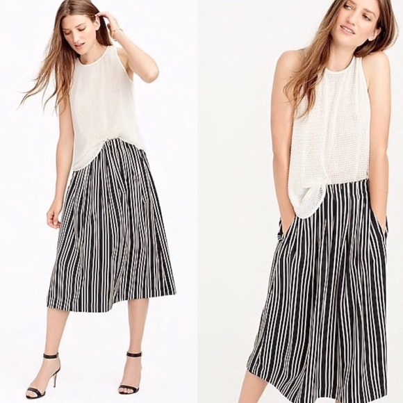 J. Crew Dresses & Skirts - J.Crew Pleated midi skirt in triple stripe